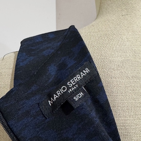 Mario Serrani Women's Blue Black Printed Unlined Comfort Knit Shift Dress Size S - Picture 9 of 10